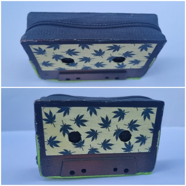 Collage de fotos del Monedero Cassette Marihuana