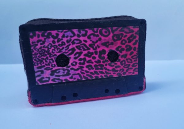 Foto frontal del Monedero Cassette Leopardo Rosa