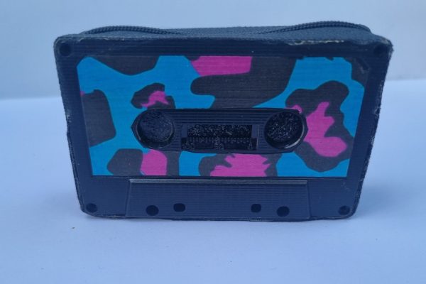 Foto frontal del Monedero Cassette Leopardo Azul
