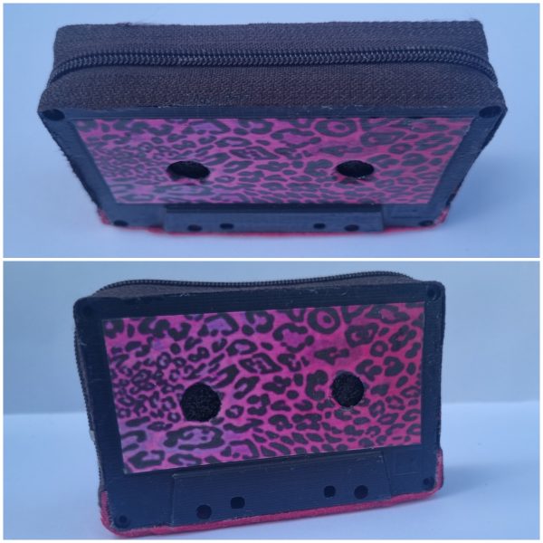 Collage de fotos del Monedero de Cassette Leopardo Rosa