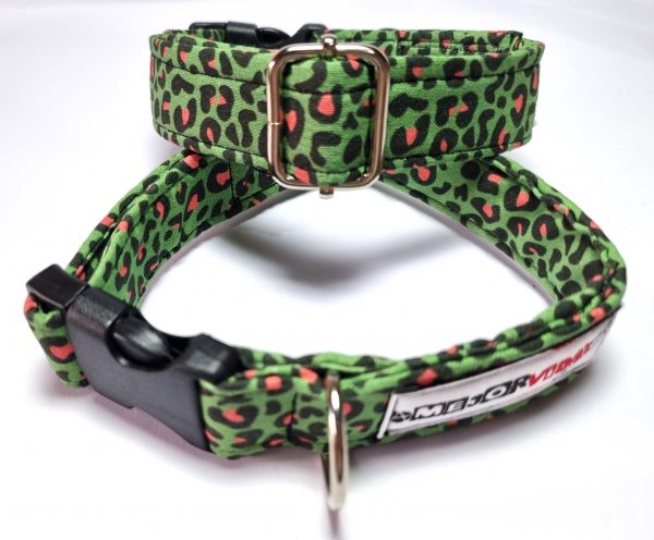 Foto del collar de perro leopardo verde