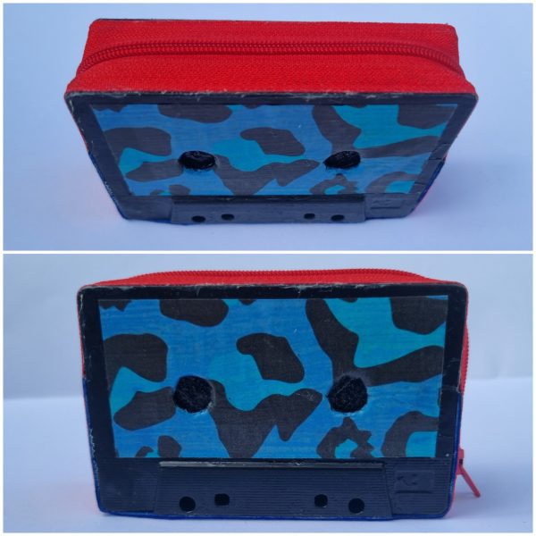 Collage de fotos del Monedero Cassette Leopardo Azul