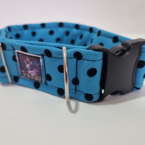 Collar de perro lunares azulón