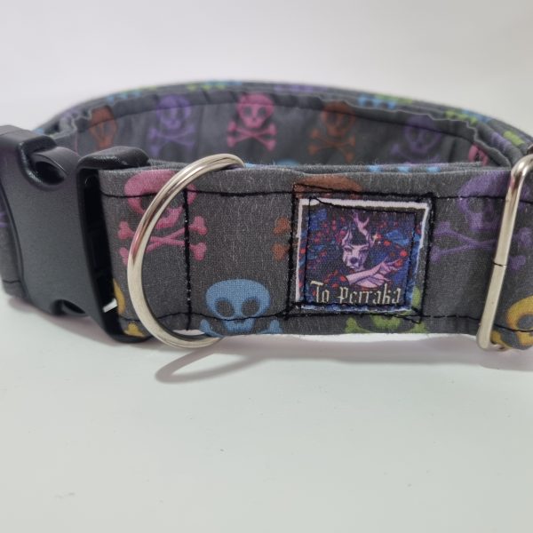 Collar de perro calaveras colores